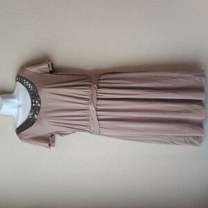 Tahari Arthur S. Levine Taupe beige sz 14 dress